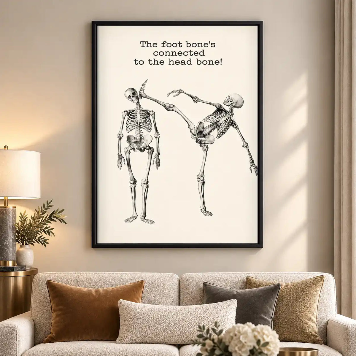 Dancing Skeleton Anatomy Joke Wall Art 5