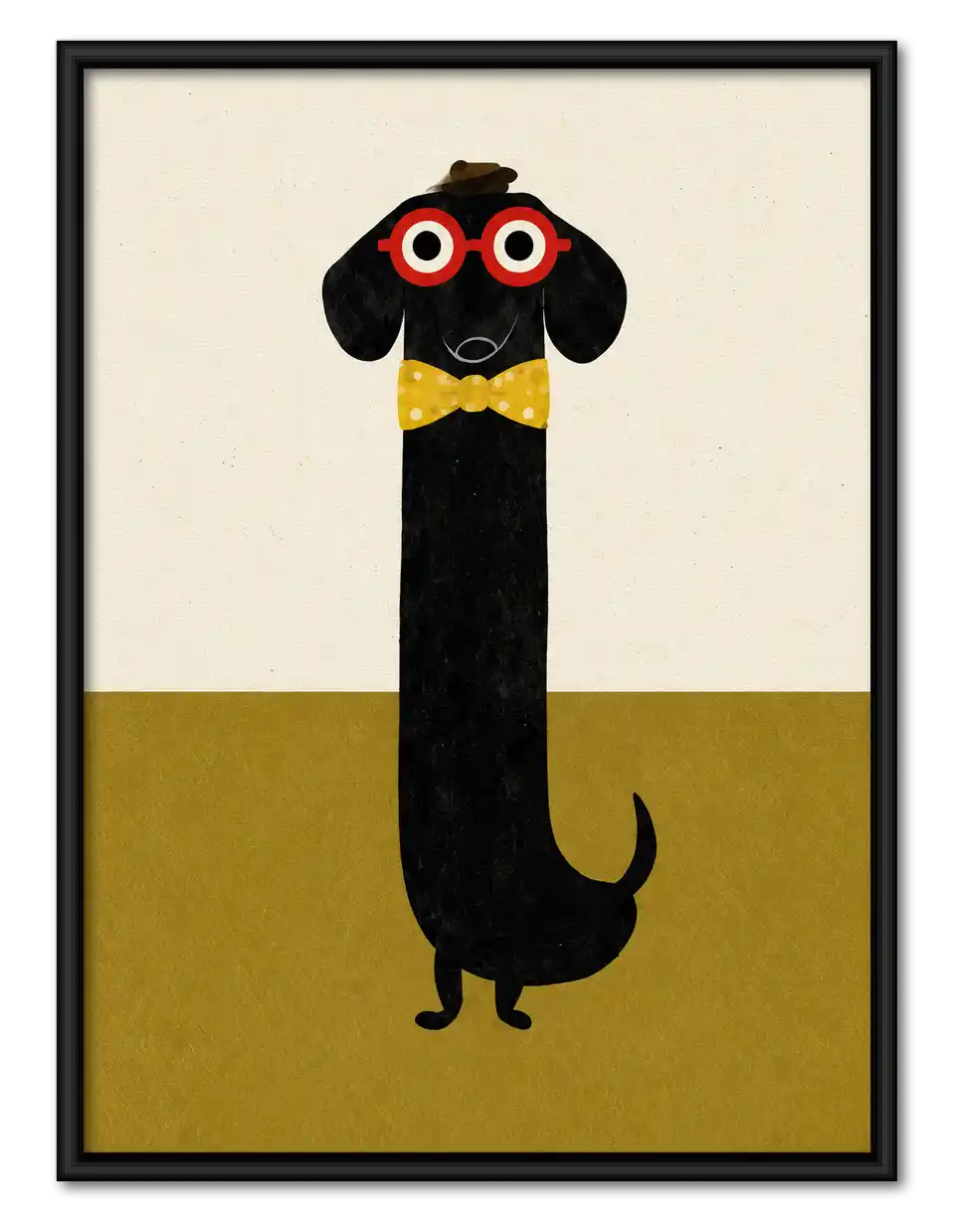 Dapper Dachshund With Bow Tie Wall Art 1