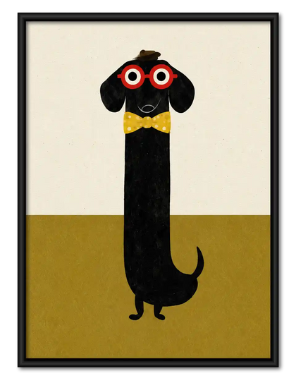 Dapper Dachshund With Bow Tie Wall Art