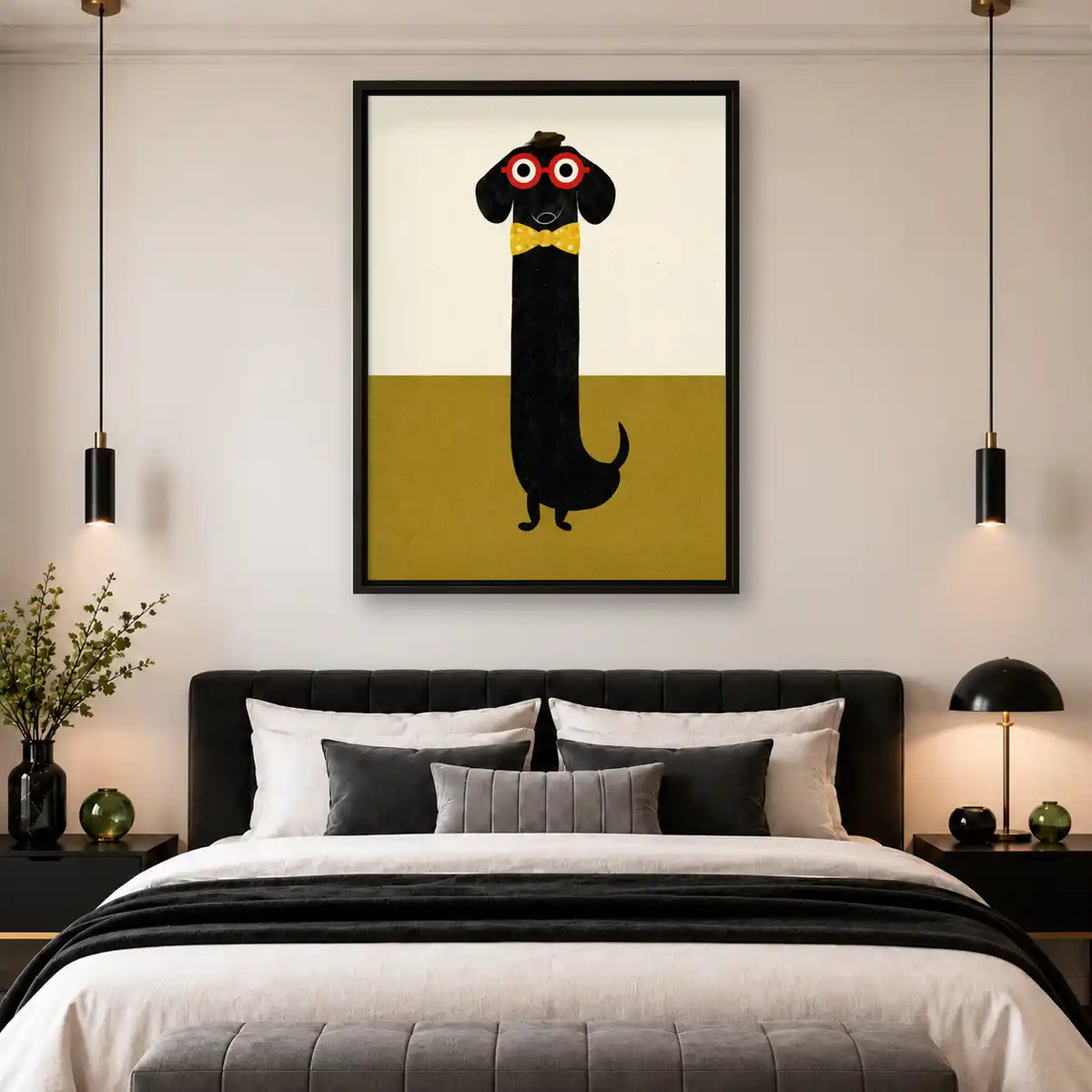 Dapper Dachshund With Bow Tie Wall Art 4