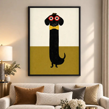Dapper Dachshund With Bow Tie Wall Art 5