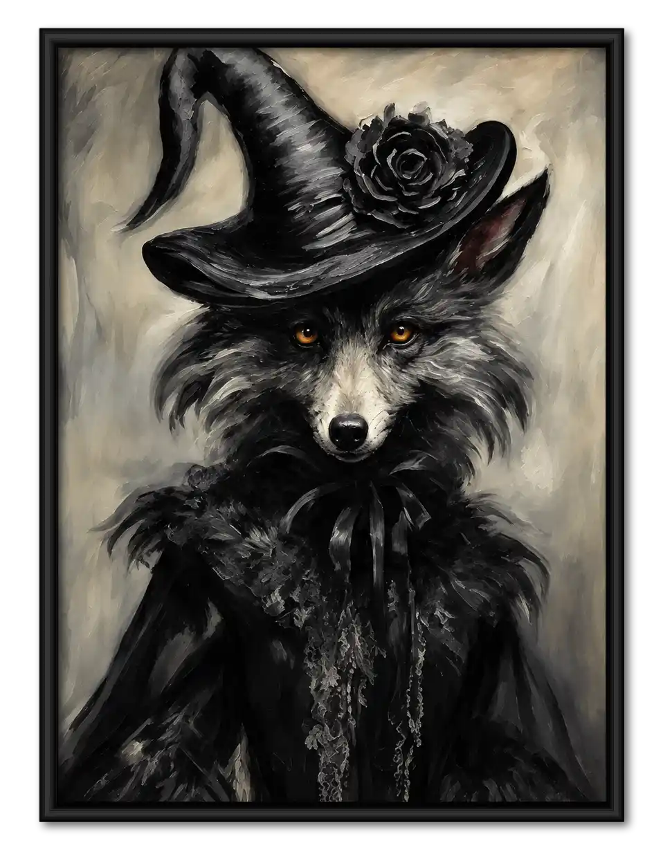Dark Fox In Witch Hat Wall Art 1