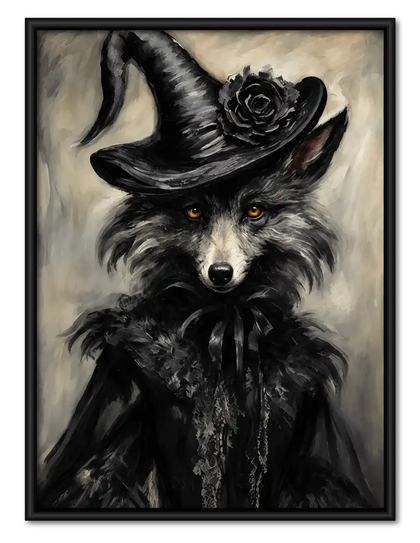 Dark Fox In Witch Hat Wall Art