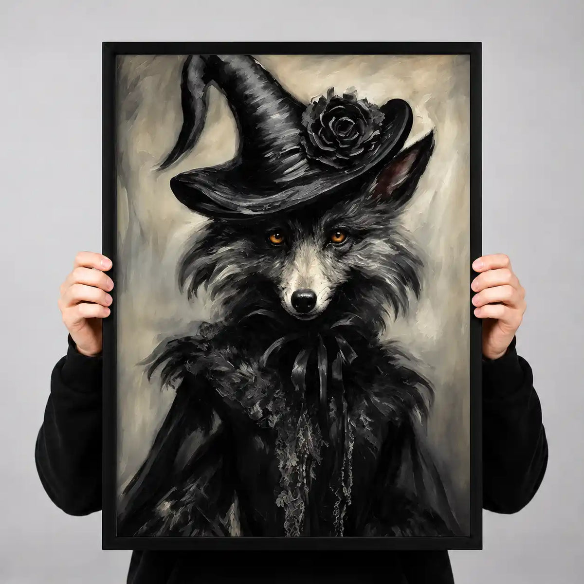 Dark Fox In Witch Hat Wall Art 3