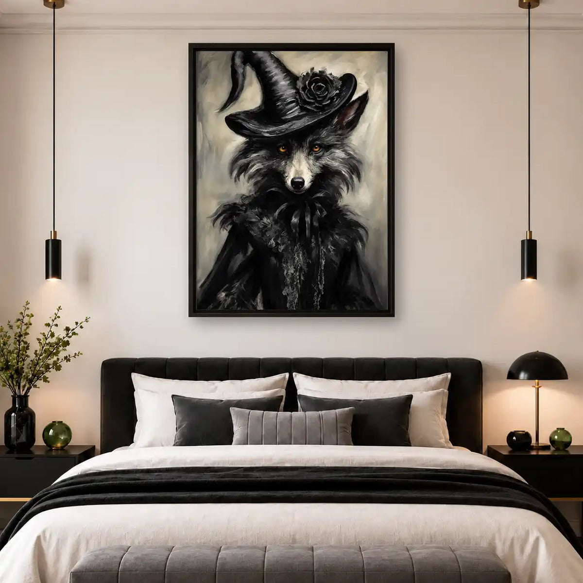 Dark Fox In Witch Hat Wall Art 4