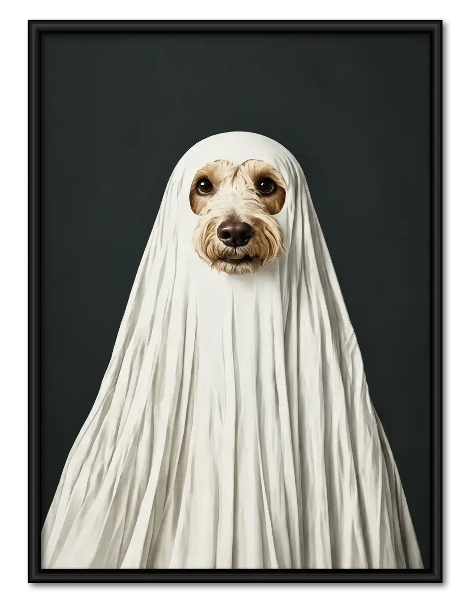Dog Dressed As Ghost Wall Art 1