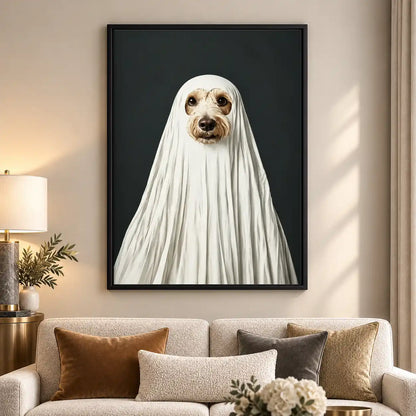 Dog Dressed As Ghost Wall Art 5
