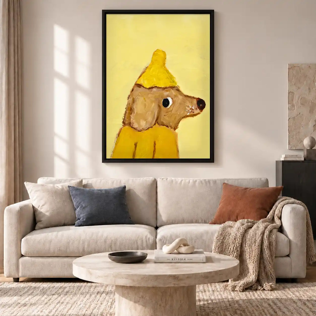 Dog In Yellow Party Hat Wall Art 2