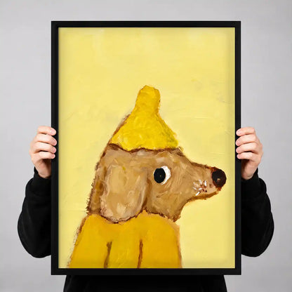 Dog In Yellow Party Hat Wall Art 3
