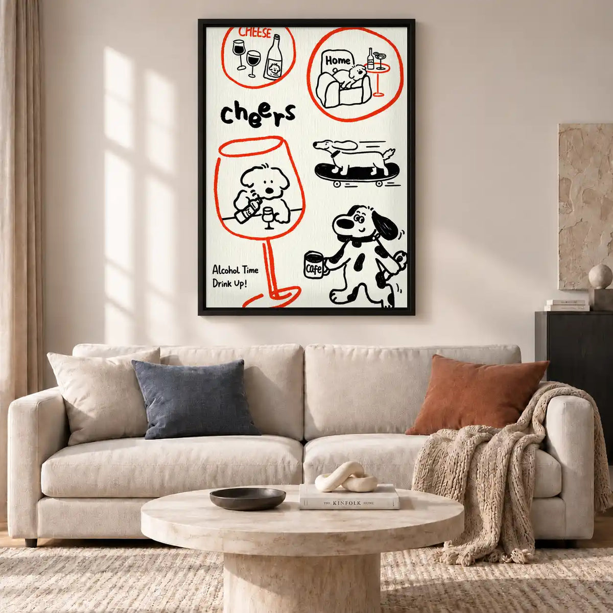 Dog Lover Cheers Doodle Wall Art 2