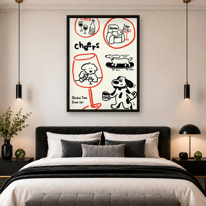 Dog Lover Cheers Doodle Wall Art 4