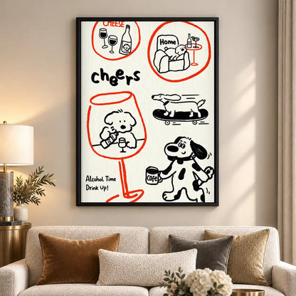 Dog Lover Cheers Doodle Wall Art 5