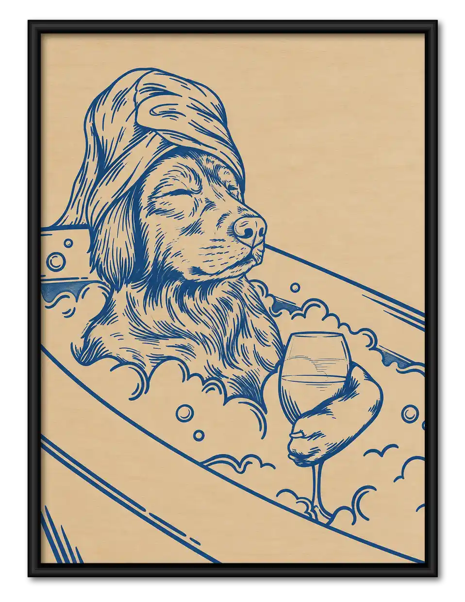 Dog Relaxing In Bathtub Wall Art 1