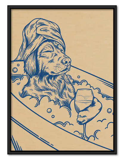 Dog Relaxing In Bathtub Wall Art 1