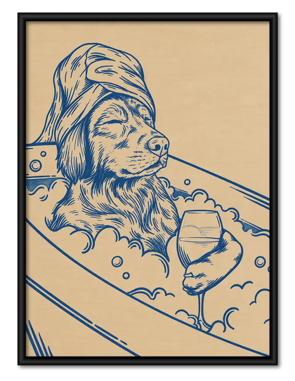 Dog Relaxing In Bathtub Wall Art
