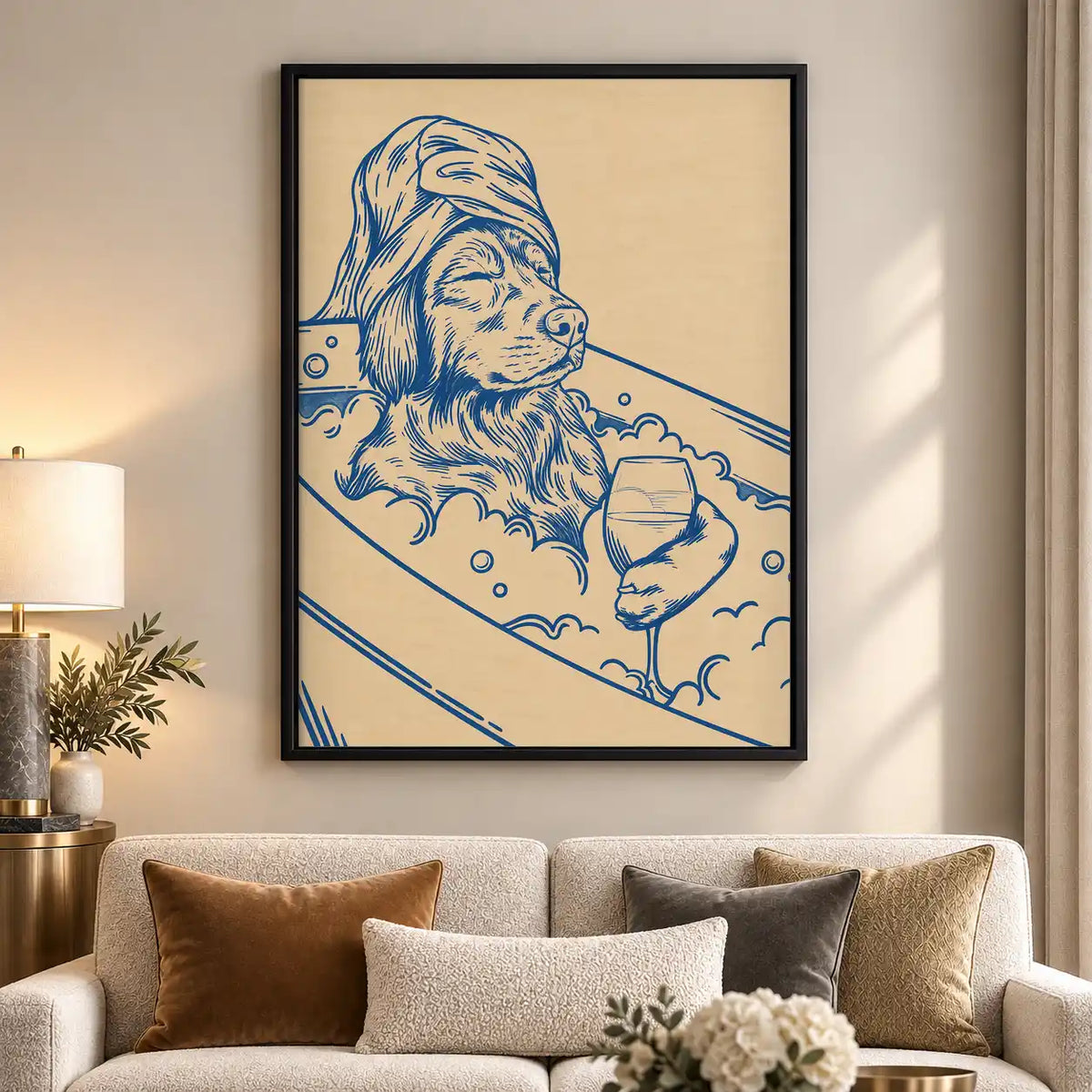 Dog Relaxing In Bathtub Wall Art 5