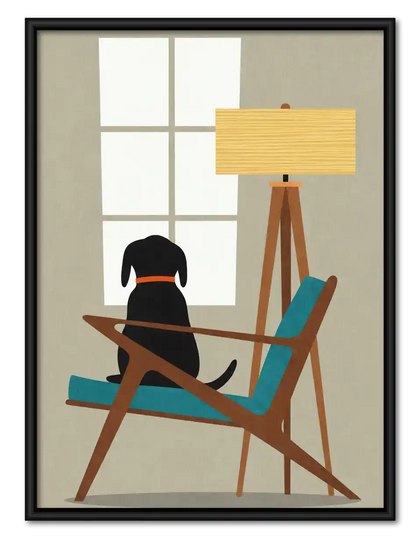 Dog Relaxing In Modern Chair Wall Art