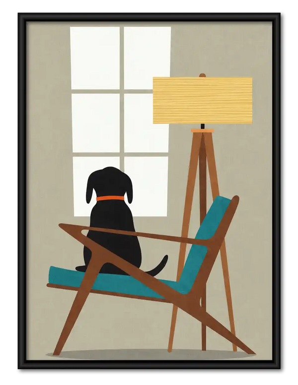 Dog Relaxing In Modern Chair Wall Art