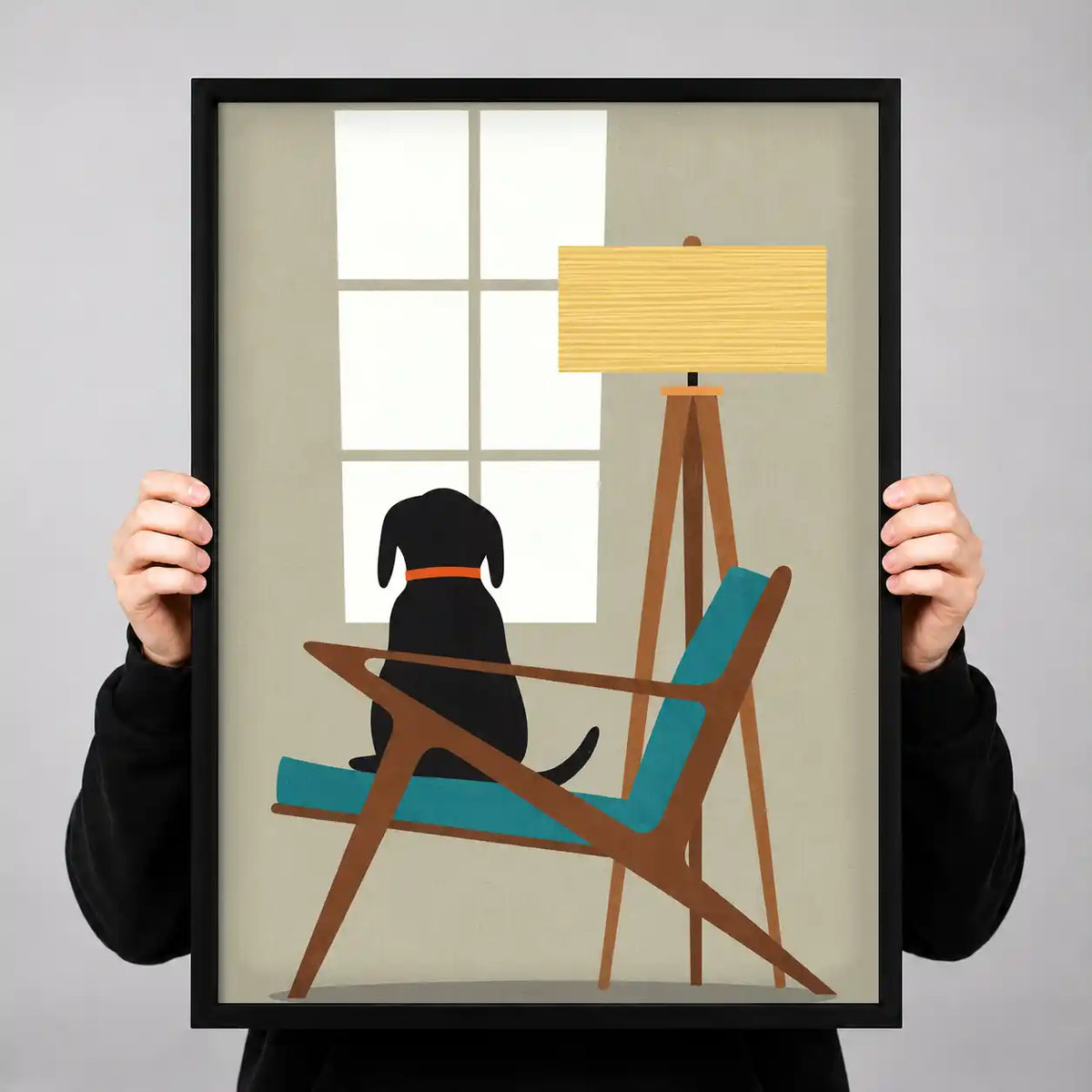 Dog Relaxing In Modern Chair Wall Art 3