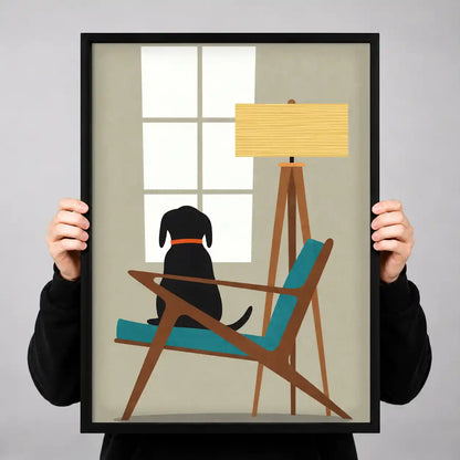 Dog Relaxing In Modern Chair Wall Art 3