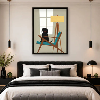 Dog Relaxing In Modern Chair Wall Art 4