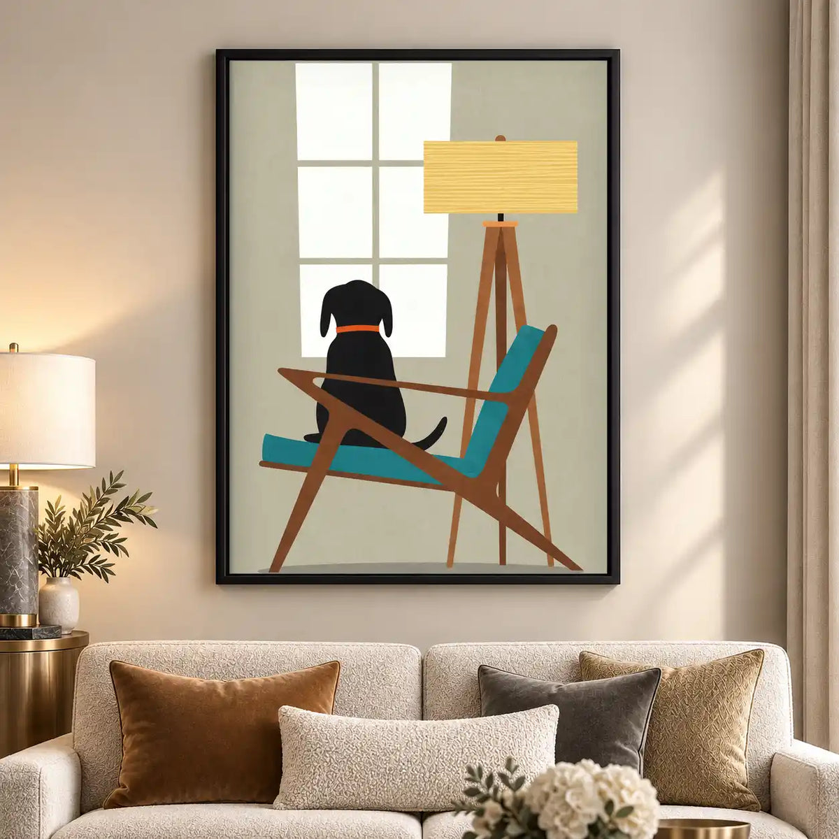 Dog Relaxing In Modern Chair Wall Art 5
