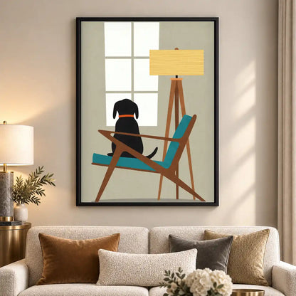 Dog Relaxing In Modern Chair Wall Art 5