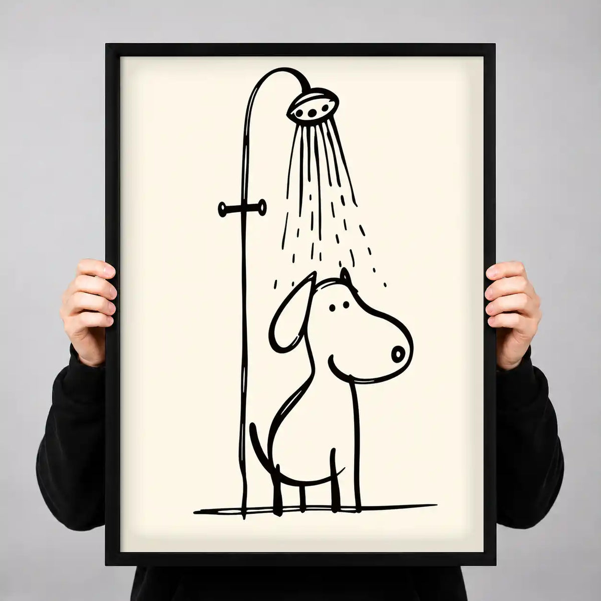 Dog Relaxing Under Shower Wall Art 3