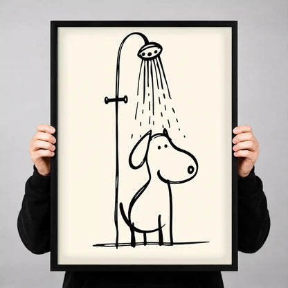 Dog Relaxing Under Shower Wall Art 3