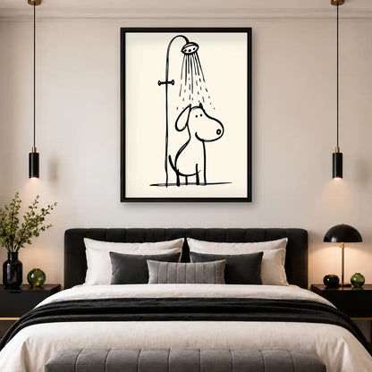 Dog Relaxing Under Shower Wall Art 4