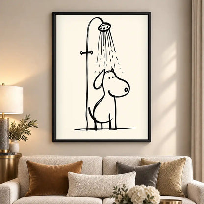Dog Relaxing Under Shower Wall Art 5