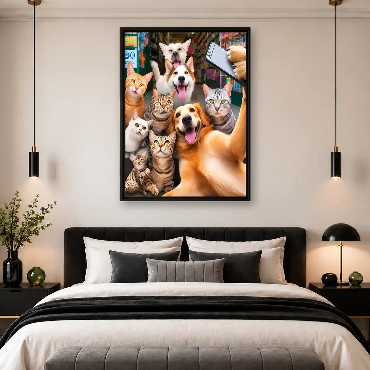 Dogs And Cats Group Selfie Wall Art 4