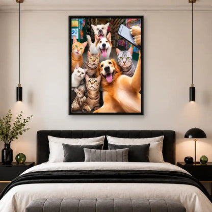 Dogs And Cats Group Selfie Wall Art 4