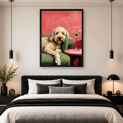 Doodle Dog With Martini Wall Art 4