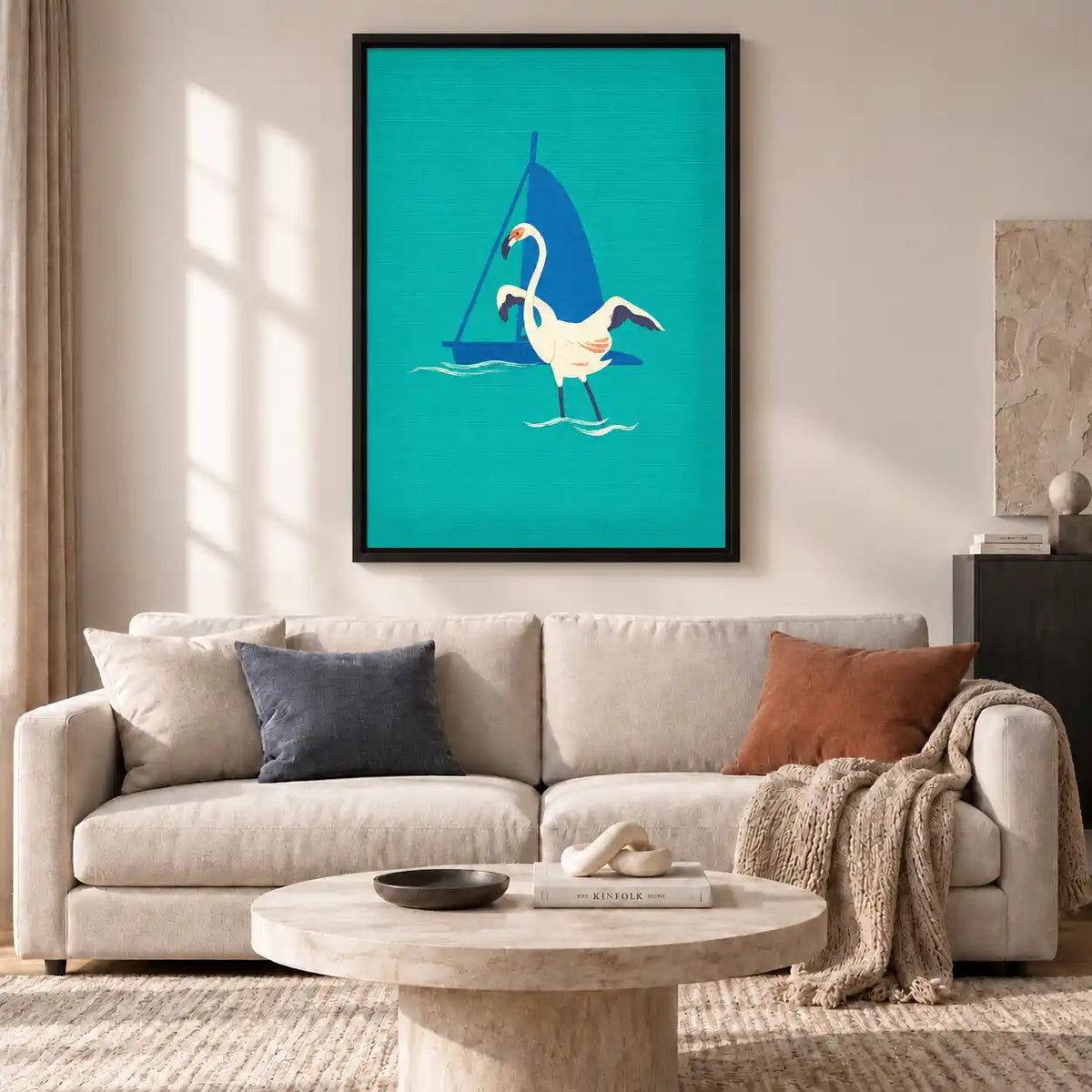 Egret Sailing Coastal Waters Wall Art 2