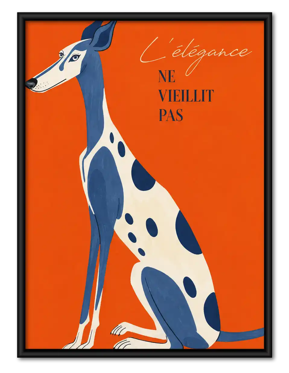 Elegant Blue Greyhound Quote Wall Art 1