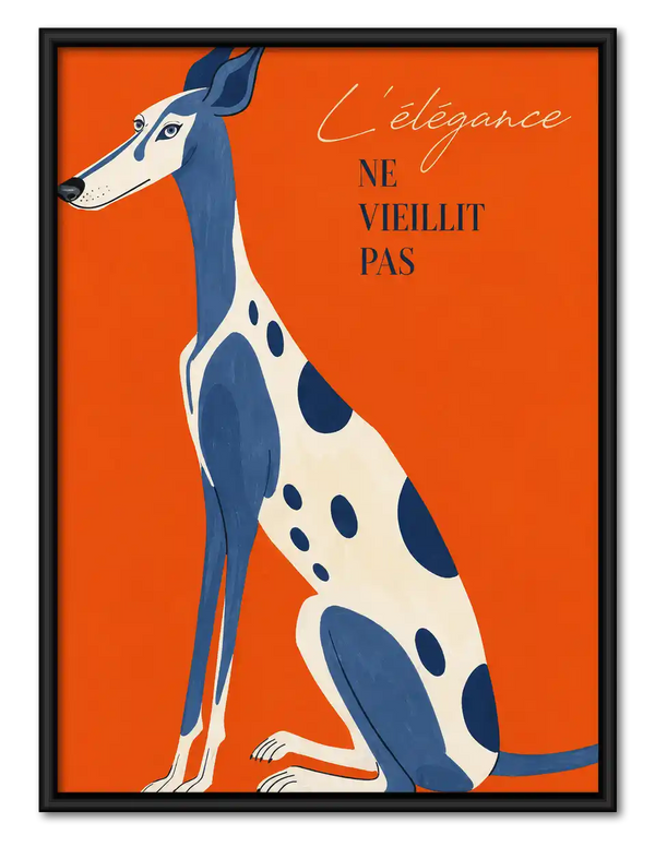 Elegant Blue Greyhound Quote Wall Art