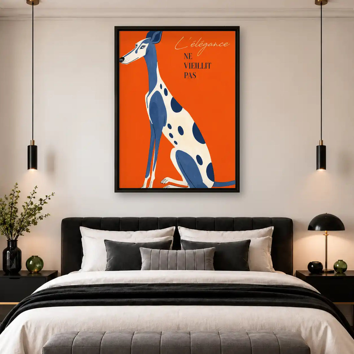Elegant Blue Greyhound Quote Wall Art 4