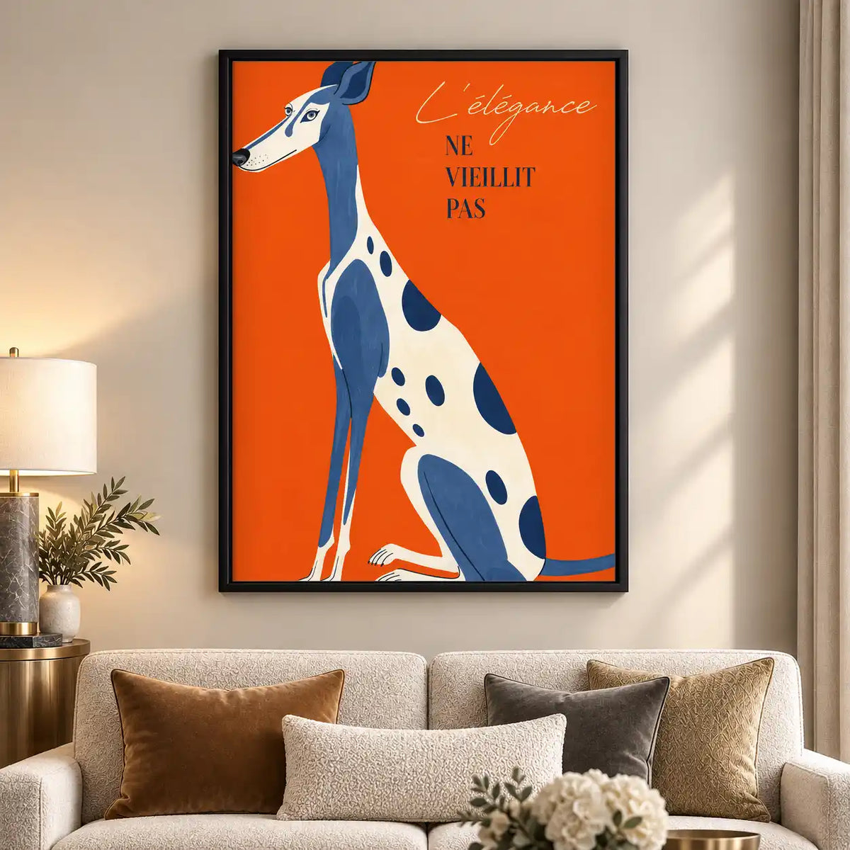 Elegant Blue Greyhound Quote Wall Art 5