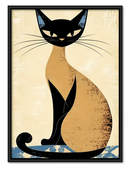 Elegant Siamese Cat Wall Art 1