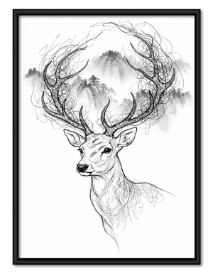 Elk With Branching Antlers Wall Art