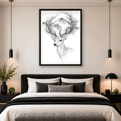 Elk With Branching Antlers Wall Art 4