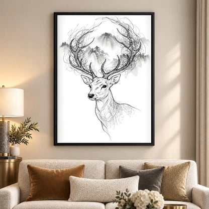 Elk With Branching Antlers Wall Art 5