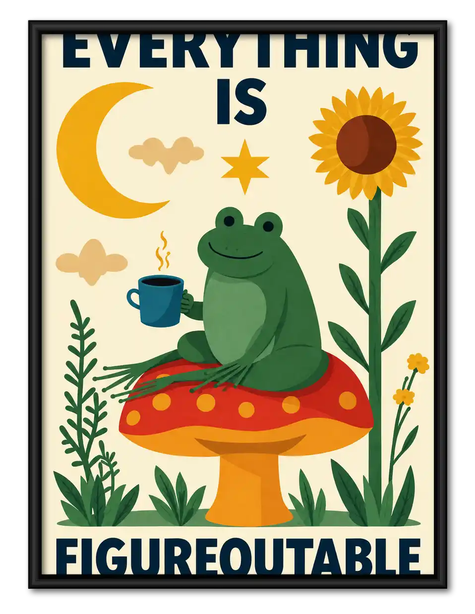 Everything Is Figureoutable Frog Wall Art 1