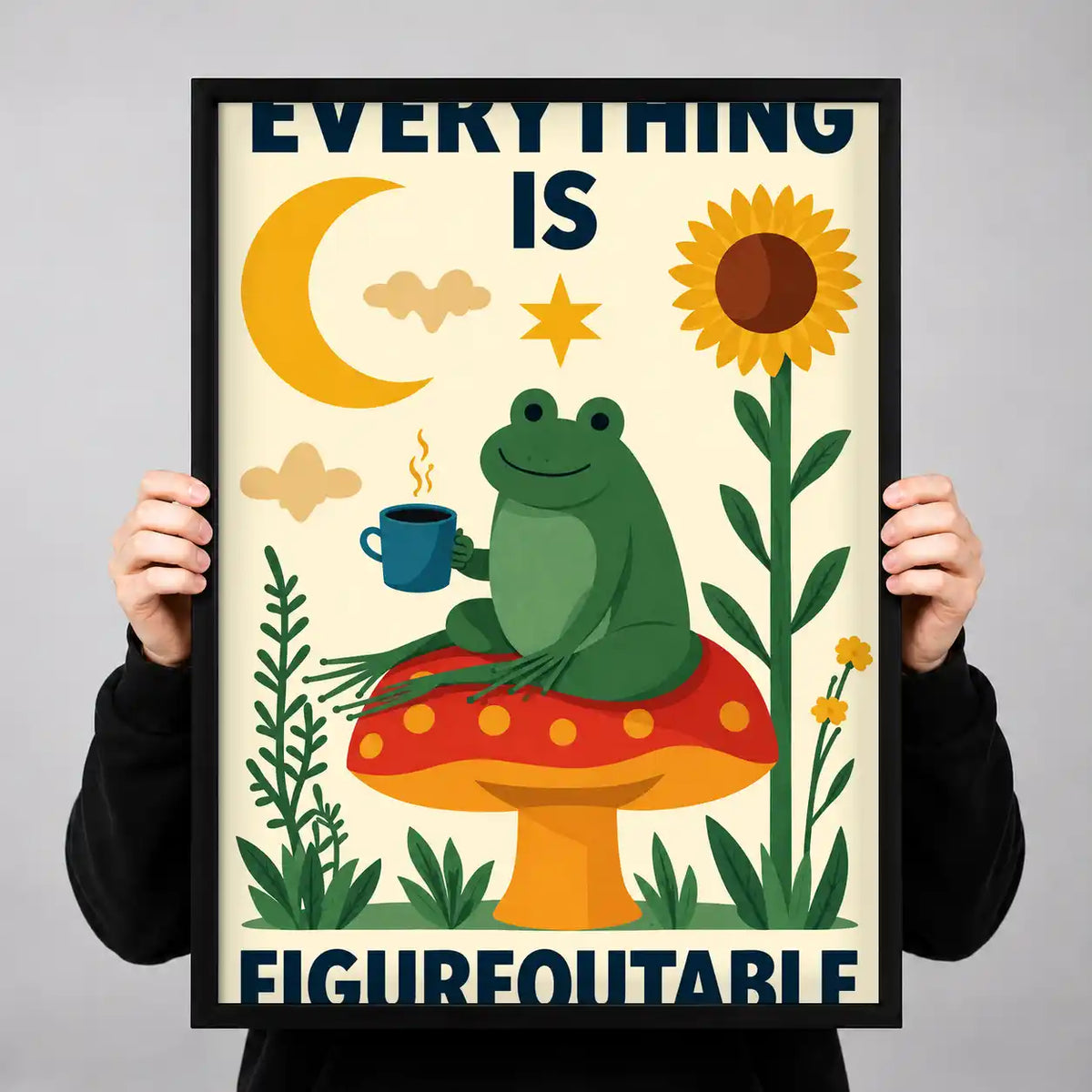 Everything Is Figureoutable Frog Wall Art 3