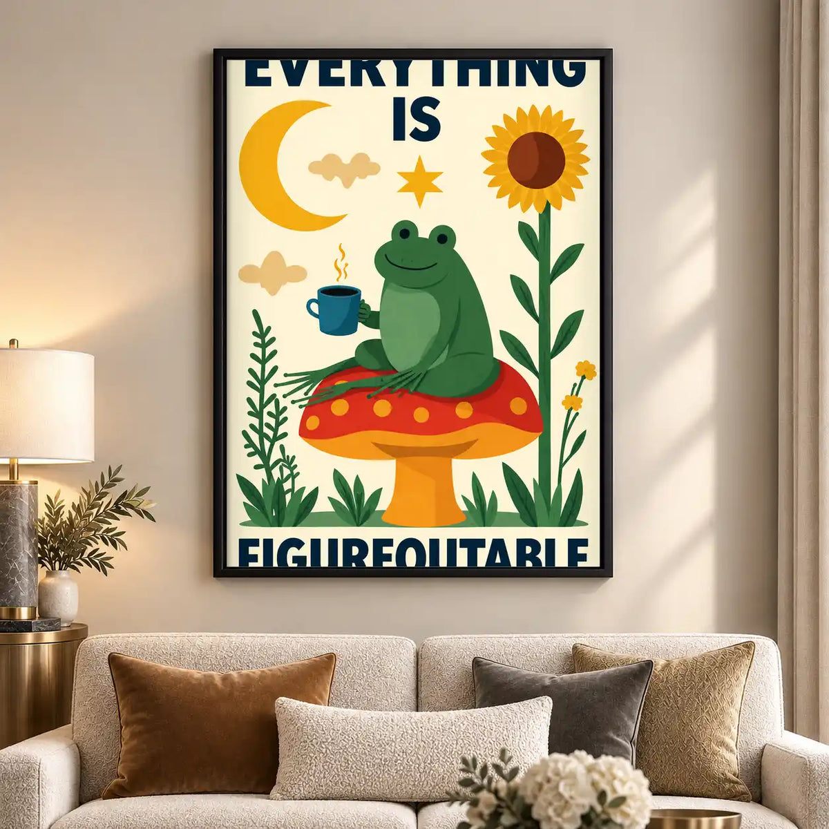 Everything Is Figureoutable Frog Wall Art 5