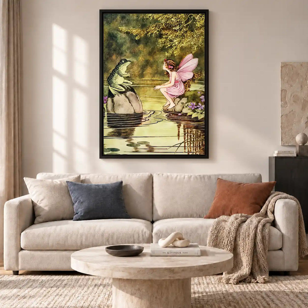 Fairy Meeting Pond Frog Wall Art 2