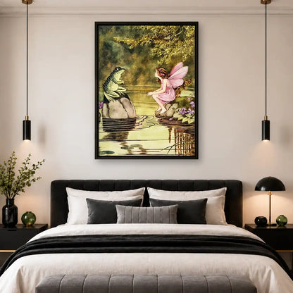Fairy Meeting Pond Frog Wall Art 4