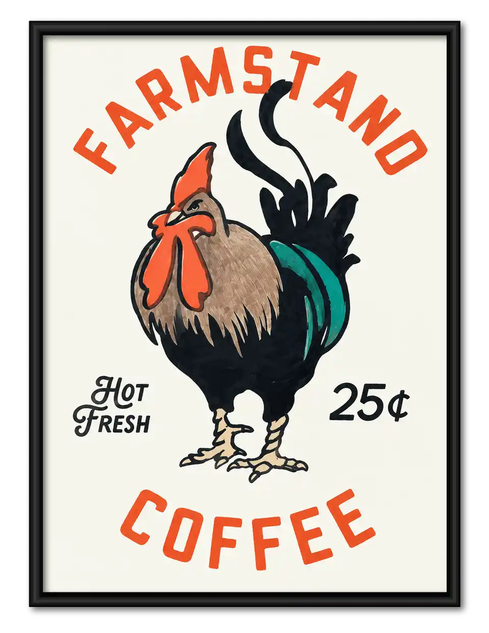 Farmstand Coffee Rooster Wall Art 1