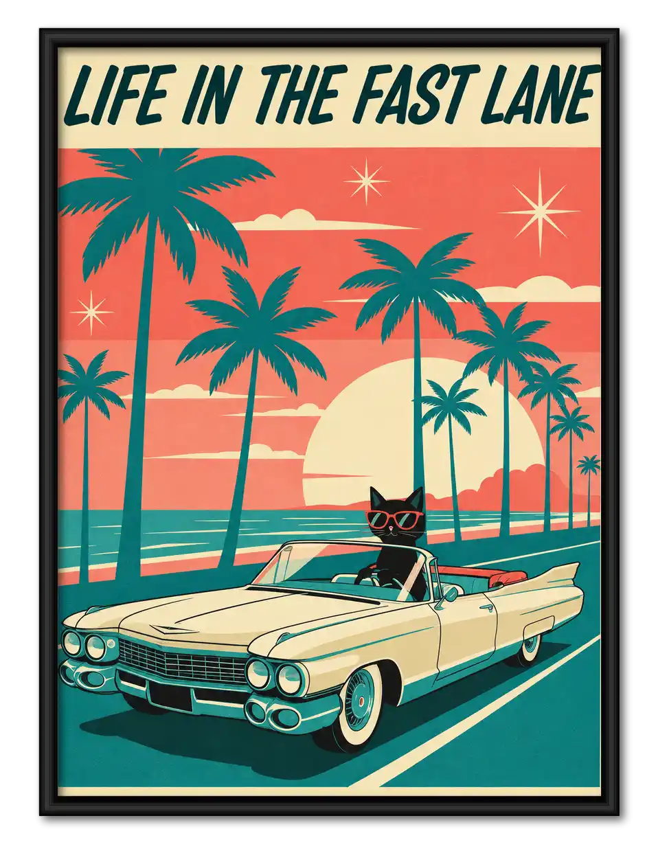 Fast Lane Beach Cat Wall Art 1